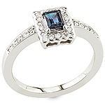 Alexandrite and white diamond gold ring.