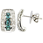 Alexandrite,diamond and white gold earrings.