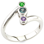 Alexandrite, tsavorite, sapphire and white gold ring.