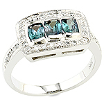 Alexandrite ,white diamond and white gold ring.