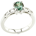 alexandrite ,white diamond and white gold ring.