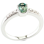 Alexandrite ,white diamond and white gold ring.