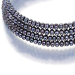 Black pearl stretch collar necklace