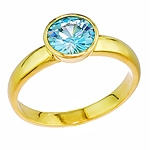 Blue zircon gold ring.
