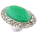 Chrysoprase,sapphire and silver ring.