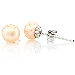 Freshwater pearl and silver stud earrings