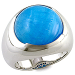 Hemimorphite and Silver ring.