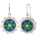 Intarsia and silver earrings.