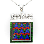 Intarsia silver pendant