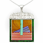 Intarsia silver pendant