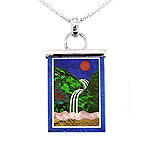 Intarsia silver pendant