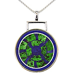 Intarsia silver pendant