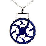 Intarsia silver pendant