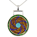 Intarsia silver pendant