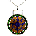 Intarsia silver pendant