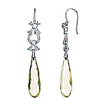 Lemon quartz and white diamond gold earrings