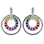 Sapphire and silver earrings.