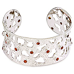 Spessartite and silver bracelet