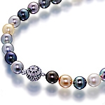 Tahitian multicolour pearl single strand choker