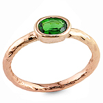 Tsavorite and red gold ring.