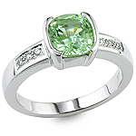 Tsavorite and white diamond gold ring.