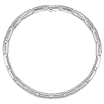 White diamond gold princess necklace