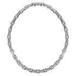 White diamond gold princess necklace