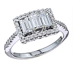White diamond gold ring