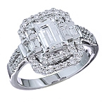 White diamond gold ring