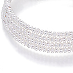 White pearl stretch collar necklace