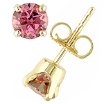 Zircon and yellow gold stud earrings.