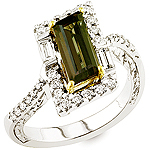 Alexandrite and white diamond gold ring