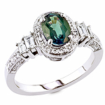 Alexandrite and white diamond gold ring.