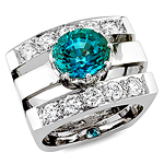 Alexandrite and white diamond gold ring.