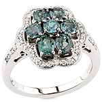 Alexandrite and white diamond gold ring.