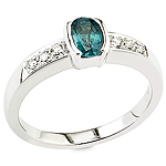 Alexandrite and white diamond gold ring.