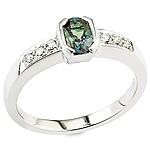 Alexandrite and white diamond gold ring.