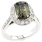 Alexandrite and white diamond gold ring.