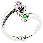 Alexandrite, tsavorite, sapphire and white gold ring.