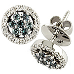 Alexandrite, white diamond and white gold earrings..