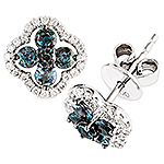 Alexandrite, white diamond and white gold earrings..