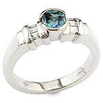 Alexandrite ,white diamond and white gold ring.