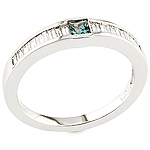 Alexandrite ,white diamond and white gold ring.