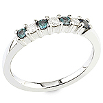 Alexandrite, white diamond and white gold ring.