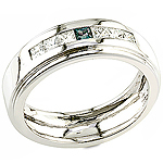 Alexandrite ,white diamond and white gold ring.