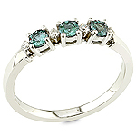 Alexandrite, white diamond and white gold ring.