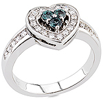 Alexandrite, white diamond and white gold ring.