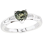 Alexandrite ,white diamond and white gold ring.