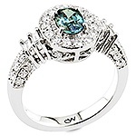 Alexandrite ,white diamond and white gold ring.