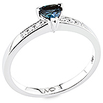 Alexandrite ,white diamond and white gold ring.